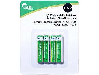 tka Nickel-Zink-Akku AAA Micro, 1,6 V, 500 mAh, 4er-Set