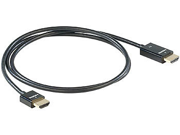 auvisio 4K-HDMI-Kabel ultraflach mit RedMere-Technologie, 3D, Ethernet, 1 m