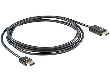 auvisio 4K-HDMI-Kabel ultraflach mit RedMere-Technologie, 3D, Ethernet, 2 m