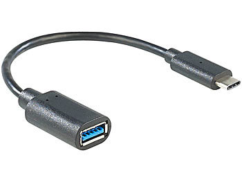 OTG Kabel: auvisio USB-3.0-Anschlusskabel C-Stecker auf A-Buchse, 15 cm