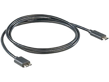 auvisio USB-3.0-Anschlusskabel C-Stecker auf Micro-B-Stecker, 1 m