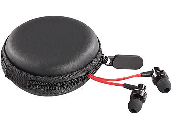 auvisio In-Ear-Stereo-Headset IHS-100 mit Flachkabel, Aluminium-Gehäuse