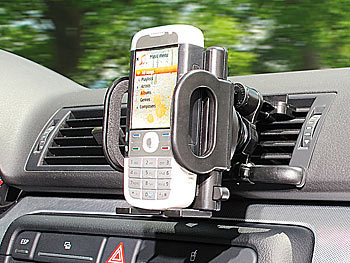 Lescars Universal-Belüftungsgitter-Halterung für Smartphone & Handy