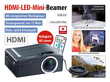 SceneLights HDMI-LED-Mini-Clipbeamer LB-2500.mini, 60 Lumen