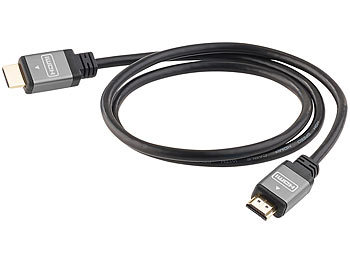Monitorkabel: auvisio High-Speed-HDMI-2.0a-Kabel für 4K, 3D & Full HD, HEC, 1 m