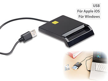 Kartenlesegerät: Xystec USB-Chipkarten-Leser & Smartcard-Reader, HBCI-fähig für Homebanking