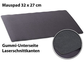 PEARL Rutschfestes Profi-Präzisions-Mauspad, Laserschnittkanten, 32 x 27 cm