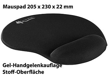 ergonomisches Mousepad: GeneralKeys Ergonomisches Mauspad mit Gel-Handgelenkauflage, schwarz