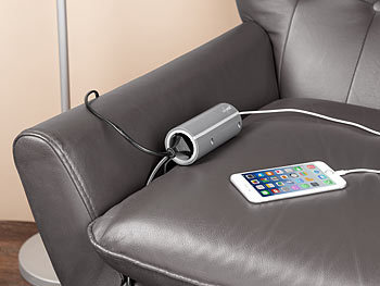 revolt Sofa-Steckdose mit 2 USB-Ladeports, 2,4 A / 12 W, 2,8 m Anschlusskabel
