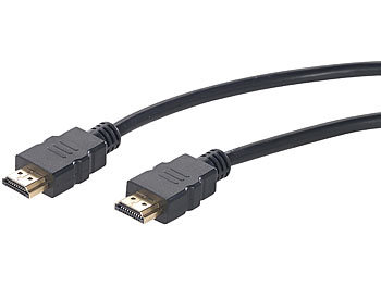 auvisio 3er-Set High-Speed-HDMI-Kabel für 4K, 3D & Full HD, HEC, schwarz, 1 m