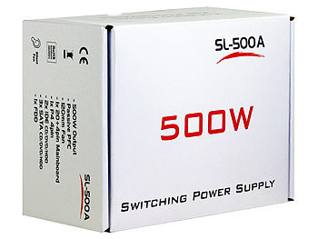 500 Watt ATX-Netzteil "SL-500A" mit 120-mm-Lüfter, Passiv-PFC