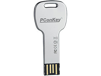 PConKey 16 GB USB-Speicherstick "sticKey", wasserdicht, silber