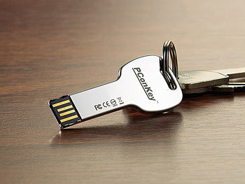 PConKey 32 GB USB-Speicherstick "sticKey", wasserdicht, silber