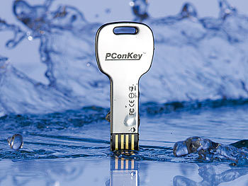 PConKey 4 GB USB-Speicherstick "sticKey", wasserdicht, silber