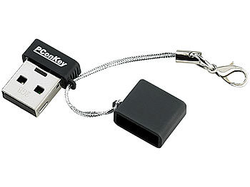 PConKey mini USB-2.0-Speicherstick "Square II", 16 GB, schwarz
