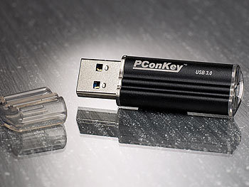 PConKey USB-3.0-Speicherstick UPD-3128, 128 GB, Aluminium