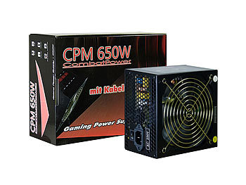 CombatPower ATX-Netzteil "CPM 650W Plus", Kabelmanagement, Aktiv-PFC