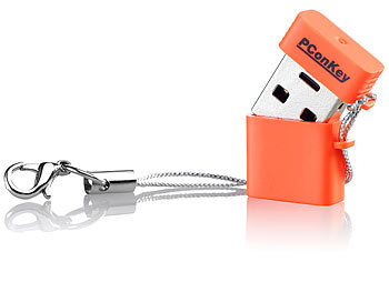 PConKey USB-2.0-Mini-Speicherstick "Square II CL", 8 GB, neonorange