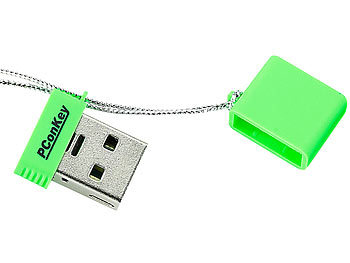 PConKey USB-2.0-Mini-Speicherstick "Square II CL", 16 GB, neongrün