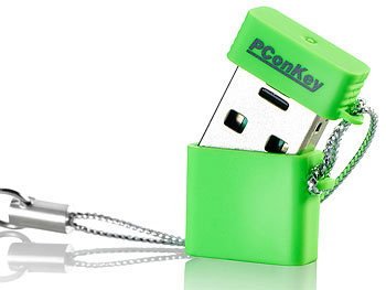 PConKey USB-2.0-Mini-Speicherstick "Square II CL", 16 GB, neongrün