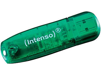 USB Stick Pens: Intenso 8 GB USB-2.0-Speicherstick Rainbow Line, transparent-grün
