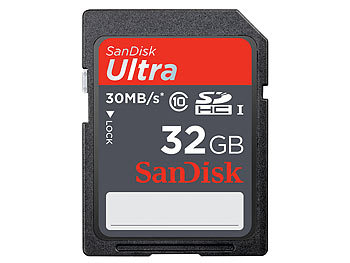 SanDisk Ultra SDHC Speicherkarte 32GB, 30 MB/s Class 10 UHS-I, U1