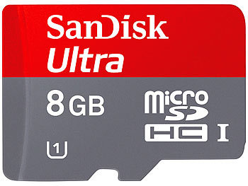 SanDisk 8GB Ultra microSDHC Speicherkarte, 30 MB/s, UHS-1