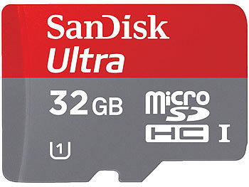 SanDisk 32GB Ultra microSDHC Speicherkarte, 30 MB/s, UHS-I