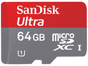 SanDisk 64GB Ultra microSDXC Speicherkarte, 30 MB/s, UHS-I, U1