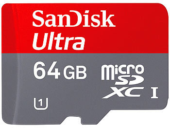 SanDisk 64GB Ultra microSDXC Speicherkarte, 30 MB/s, UHS-I, U1