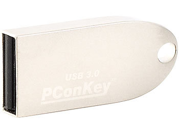 PConKey USB-3.0-Mini-Speicherstick MDS-316.alu, 16GB, Aluminiumgehäuse