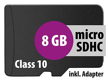 Intenso microSDHC-Speicherkarte 8 GB Class 10 inkl. SD-Adapter