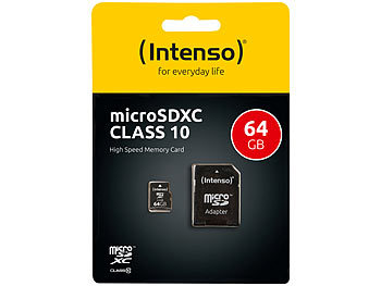 Intenso microSDXC-Speicherkarte 64 GB Class 10 inkl. SDXC-Adapter
