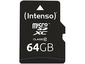 SD Card: Intenso microSDXC-Speicherkarte 64 GB Class 10 inkl. SDXC-Adapter