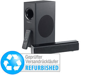 USB-Soundbar: auvisio 2.1-Soundbar, externer Subwoofer, Bluetooth, Versandrückläufer