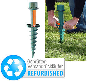 Schirmständer Kiesstrand: Royal Gardineer Universal-Sonnenschirmständer mit Bodendübel Versandrückläufer