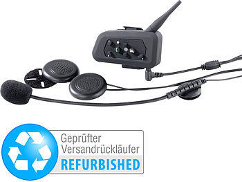 Headset für Motorrad-Navi, Bluetooth: Callstel Motorrad-Intercom-Headset mit 1 km Reichweite (Versandrückläufer)
