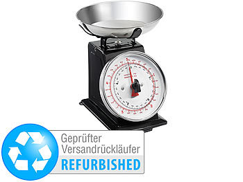 Rosenstein & Söhne Analoge Metall Retro-Küchenwaage bis 5kg, Tara-Funktion (refurbished)
