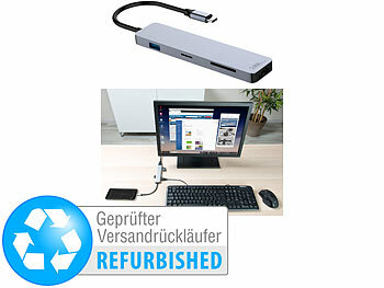 DisplayPort: Callstel USB-Hub DeX Smartphone-PC-Adapter, USB C PD, Versandrückläufer