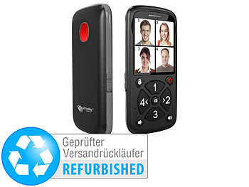 Handy Notruf: simvalley 5-Tasten-Senioren- & Kinder-Handy mit Garantruf (Versandrückläufer)