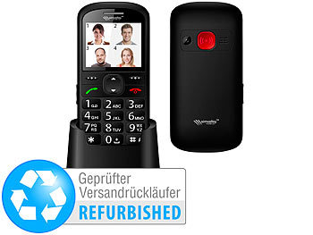 Tastentelefon Handy: simvalley Komfort-Handy mit Garantruf Premium, Versandrückläufer