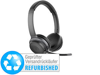 Freisprech Kopfhörer: Callstel Profi-Stereo-Headset mit Bluetooth 5, Versandrückläufer