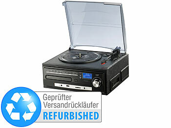 Plattenspieler CD Radio: auvisio Kompakt-Stereoanlage & Digitalisierer, Versandrückläufer