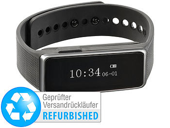 Schrittzähler, Bluetooth: newgen medicals Fitness-Armband FBT-40 mit Bluetooth (Versandrückläufer)