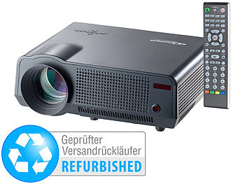 Heimkino LED Projektor: SceneLights LED-LCD-Beamer LB-9300.hd, 2800 Lumen (Versandrückläufer)