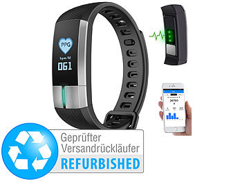 Uhr mit EKG: newgen medicals Fitness-Armband, Blutdruck-& Herzfrequenz-Anzeige (Versandrückläufer)