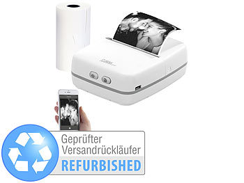 Labeldrucker: Callstel Mobiler Akku-Foto-Thermodrucker, Android & iOS, Versandrückläufer