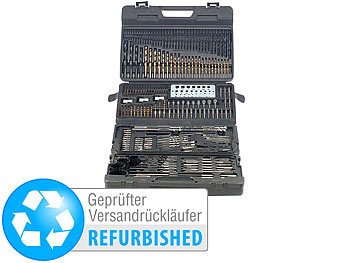 Bohrer-Sets Komplett: AGT Profi Bohrer- & Bit-Set 204-teilig, inkl. Magnet-Adapt. (refurbished)