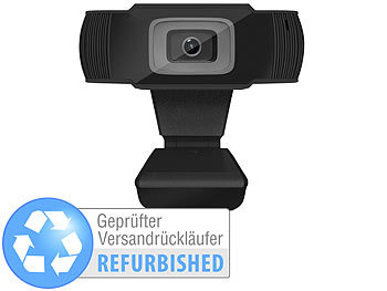 Webcam-Kamera: Somikon Full-HD-USB-Webcam mit 5 MP, Versandrückläufer
