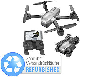 GPS Drohne: Simulus Faltbarer GPS-Quadrocopter mit 4K-Kamera, WLAN, Versandrückläufer